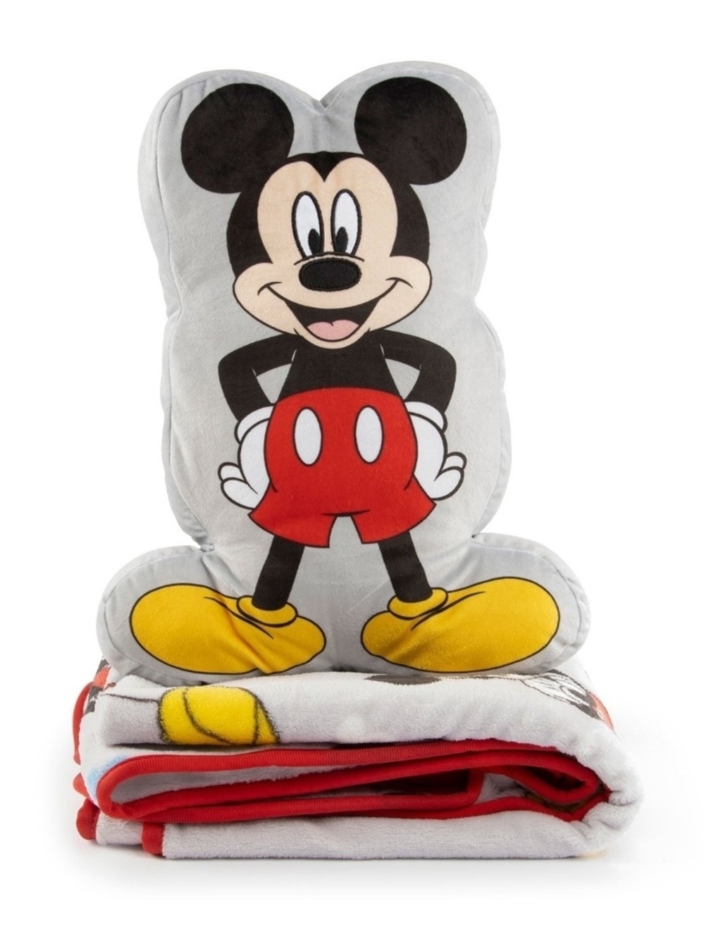 Disney Gray, Red & Yellow Mickey Mouse Plush Pillow with Matching Throw